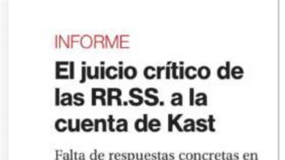 EL JUICIO CRÍTICO DE LAS REDES SOCIALES A LA CUENTA PÚBLICA DE KAST